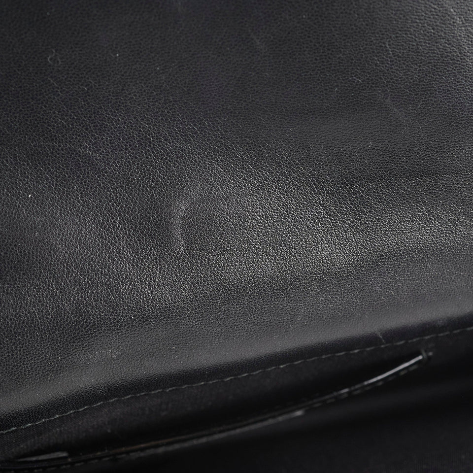 Christian Dior Patent Black Clutch On Chain
