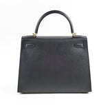 Hermes Kelly 28 Epsom Black C Stamp
