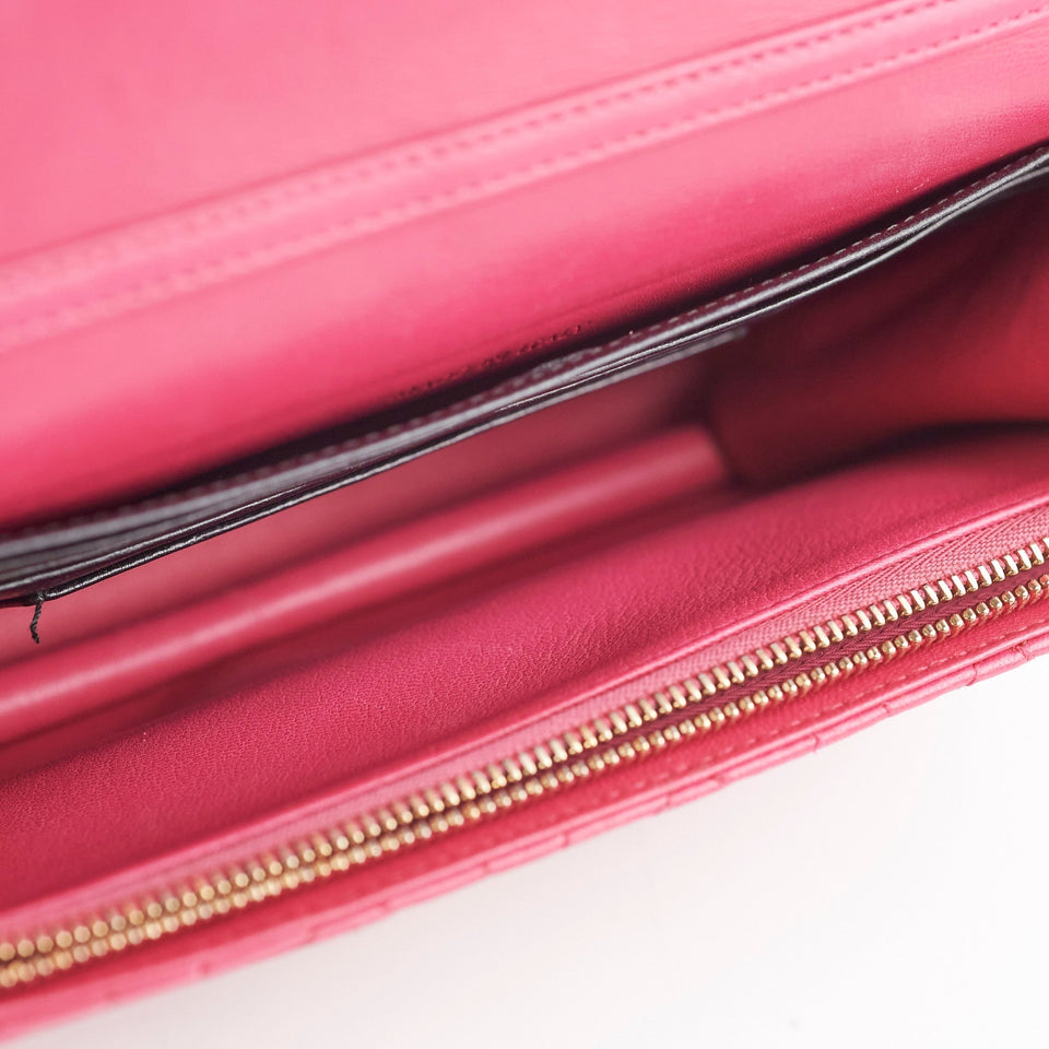 Dior Wallet On Chain Lambskin Pink