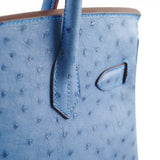 Hermes Birkin Ostrich 30 Blue R Stamp