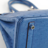 Hermes Birkin Ostrich 30 Blue R Stamp