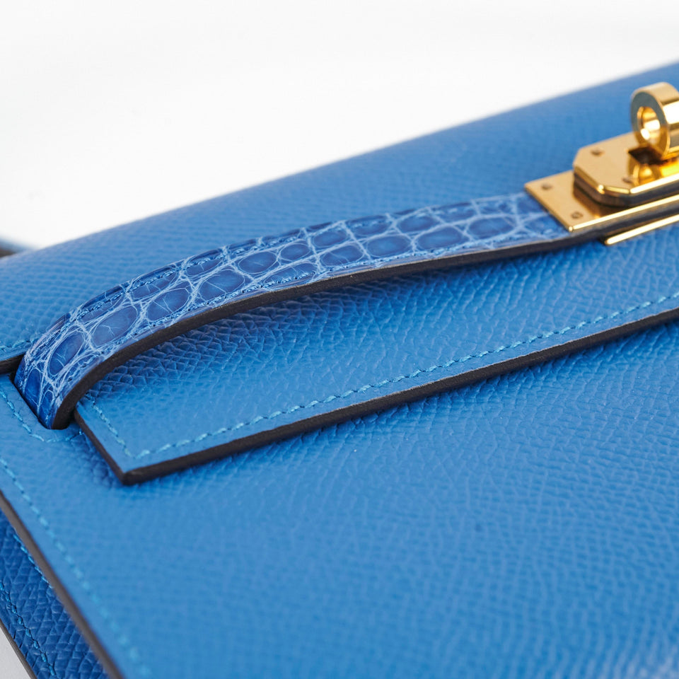 Hermes Kelly To Go Epsom/Alligator Mykonos/Bleu Zellige 2021