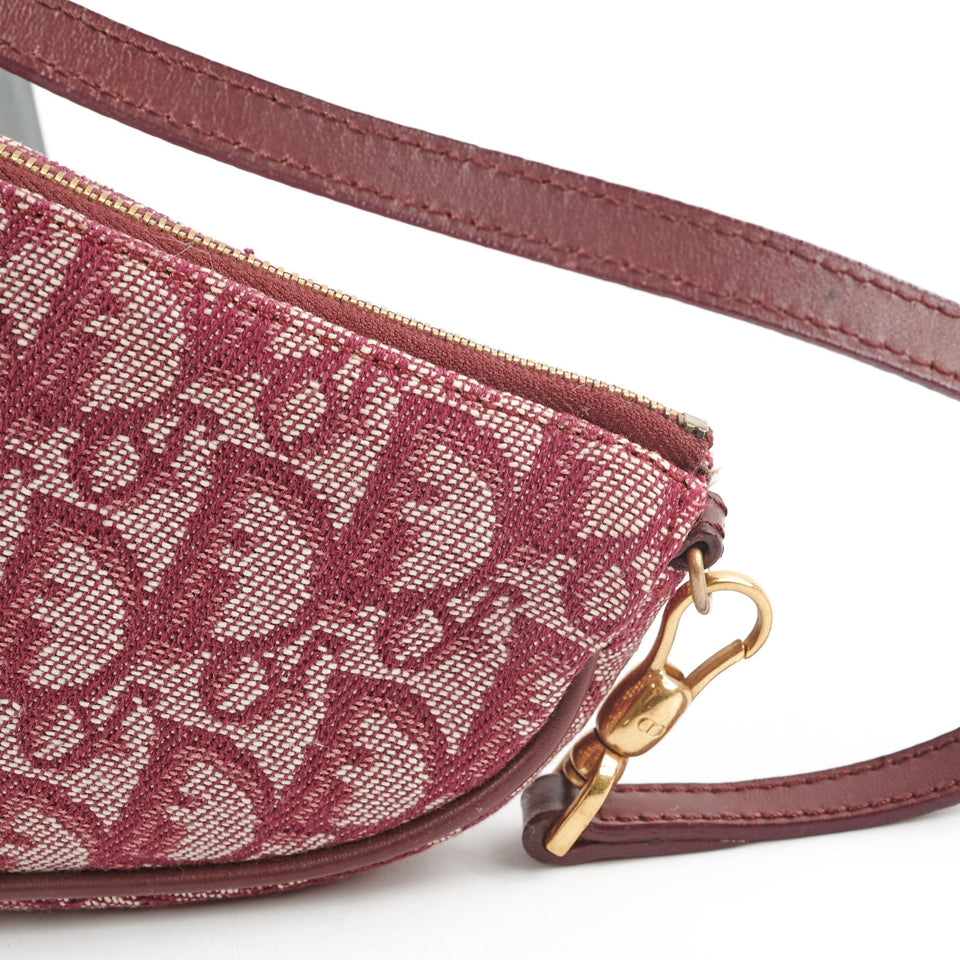 Christian Dior Mini Vintage Saddle Shoulder Bag Burgundy