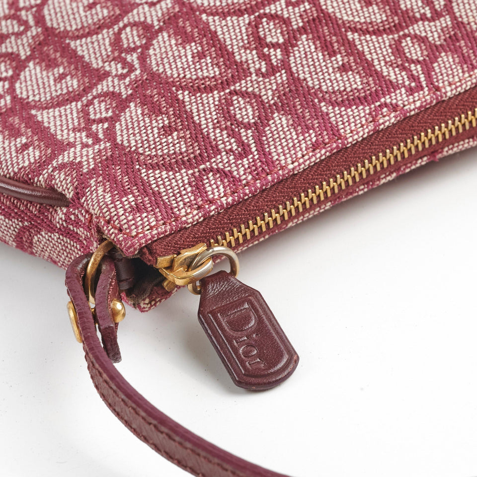 Christian Dior Mini Vintage Saddle Shoulder Bag Burgundy