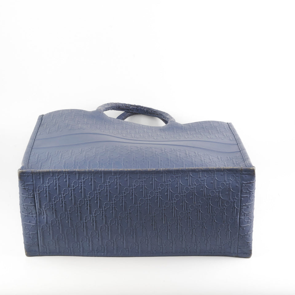 Dior Large Leather Book Tote Navy