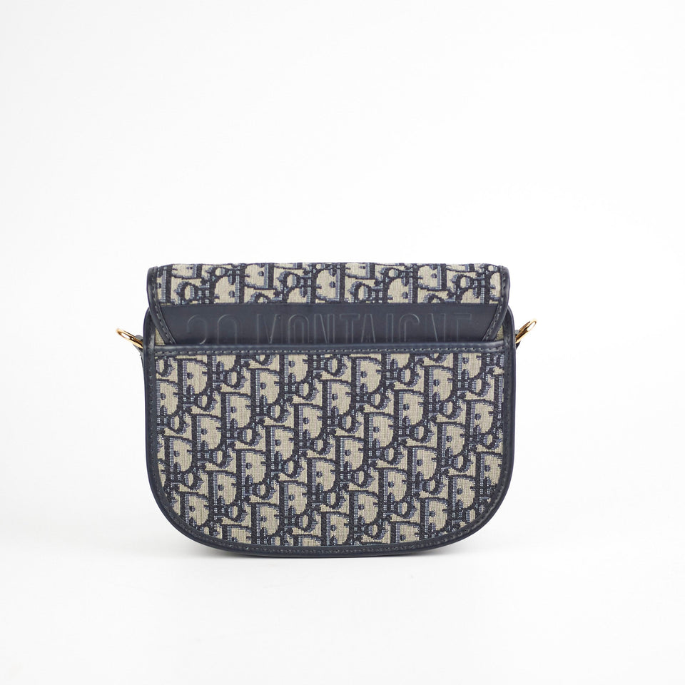 Christian Dior Medium Bobby Navy Oblique