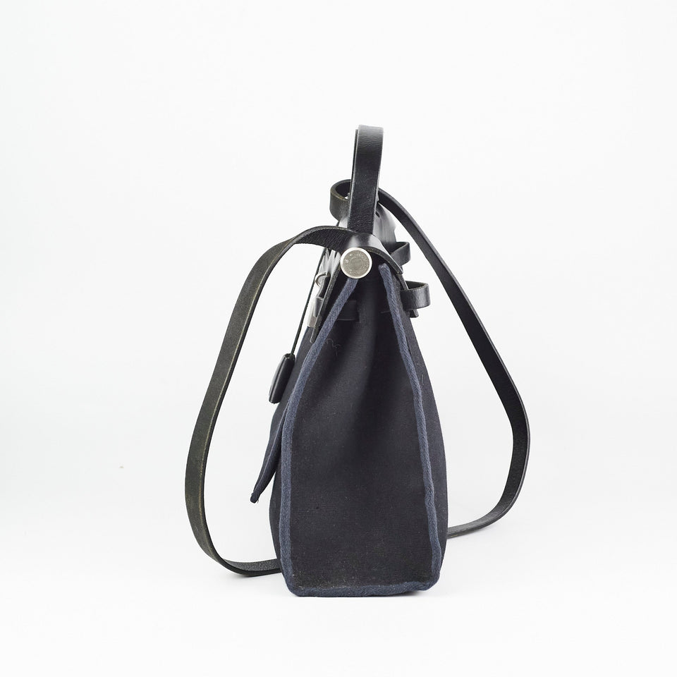 Hermes Herbag 31 Black Square G Stamp