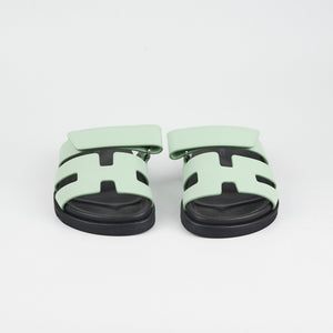 Hermes Chypre Vert Jade Sandals Size 34