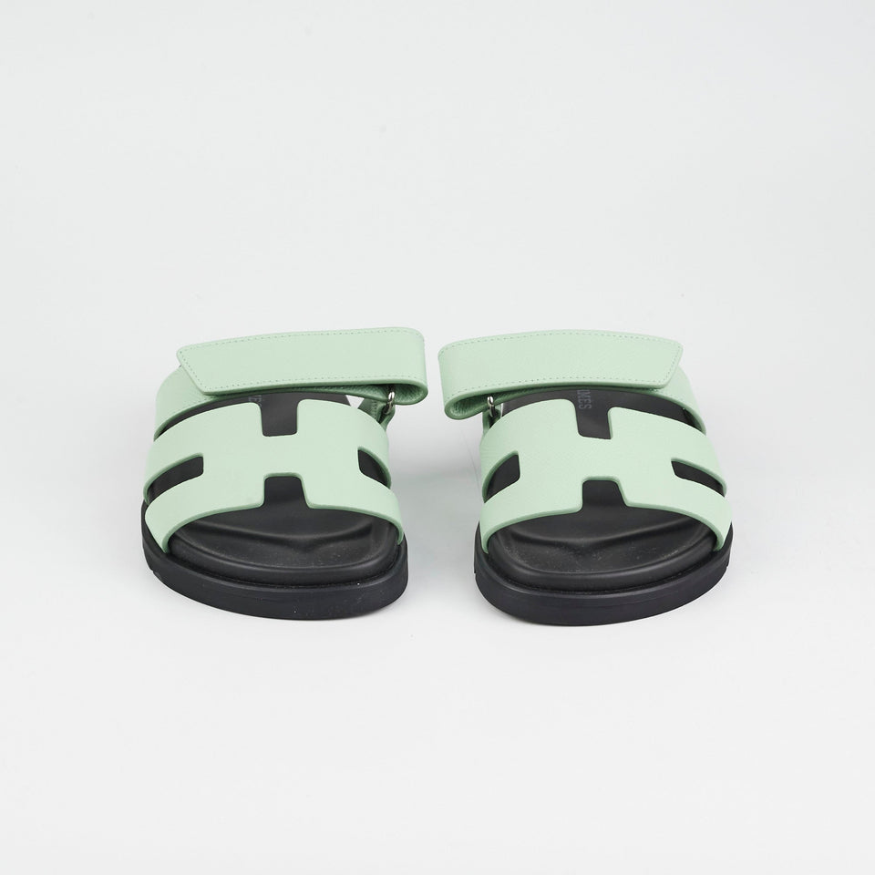 Hermes Chypre Vert Jade Sandals Size 34