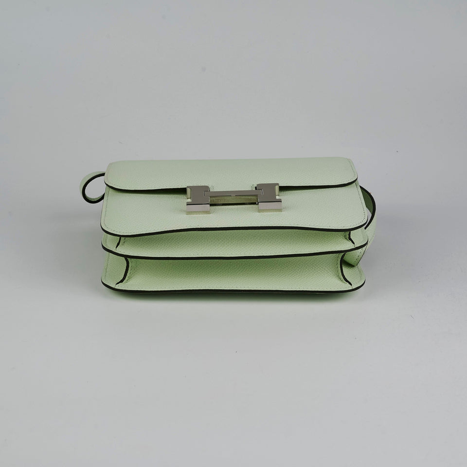 Hermes Epsom Constance Mini Vert Fizz U stamp 2022