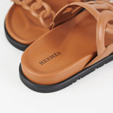Hermes Extra Gold Sandals Size 34