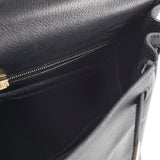 Hermes Kelly 25 Noir Square J Stamp Evergrain Black