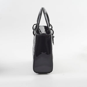 Christian Dior Small Lady Dior Patent Black