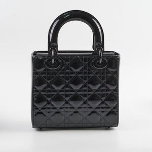 Christian Dior Small Lady Dior Patent Black