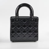 Christian Dior Small Lady Dior Patent Black