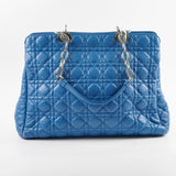 Christian Dior Cannage Leather Shopping Tote Blue
