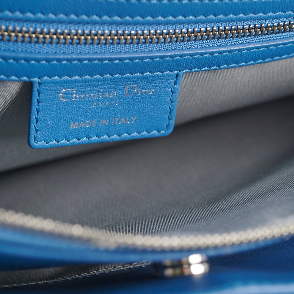 Christian Dior Cannage Leather Shopping Tote Blue