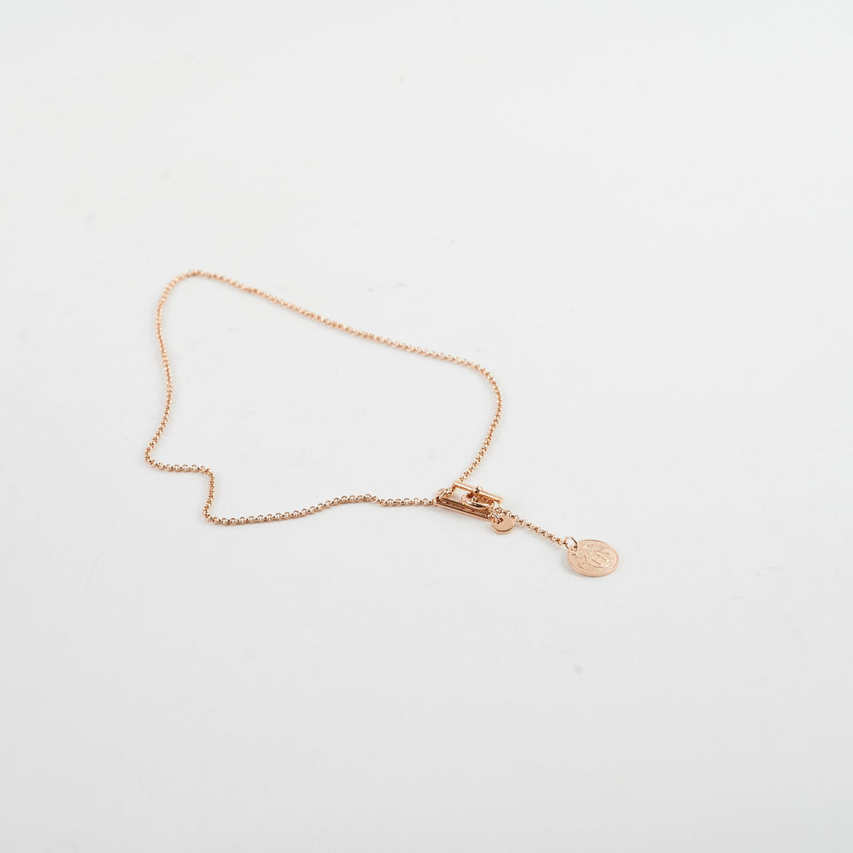 Hermes Ex-Libris Pedant Rose Gold with Diamond