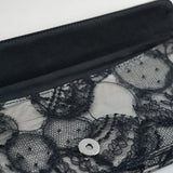 Chanel Lace Bow Clutch Black