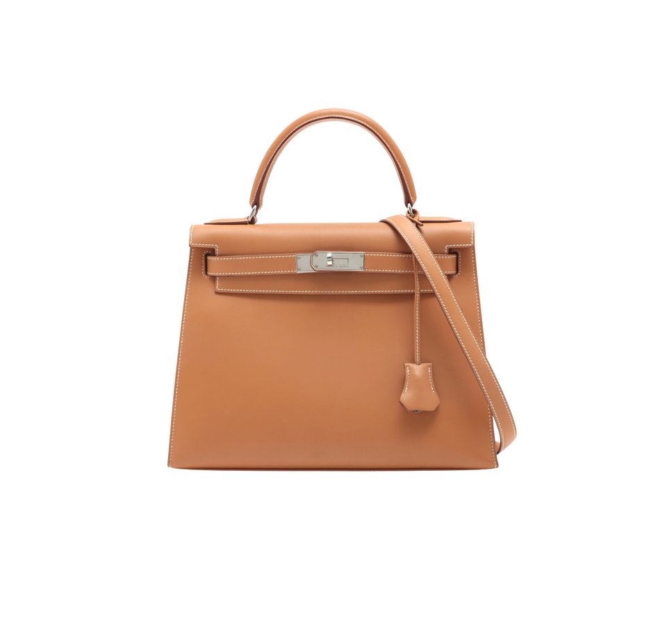 Hermes Kelly 28   Vache Natural - Stamp Square C