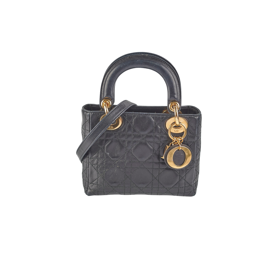 Christian Dior Lady Dior Mini Black Vintage 1997