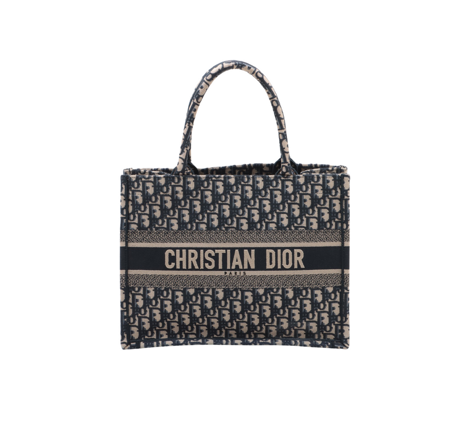 HOLD- BO Christian Dior Medium Oblique Navy Book Tote