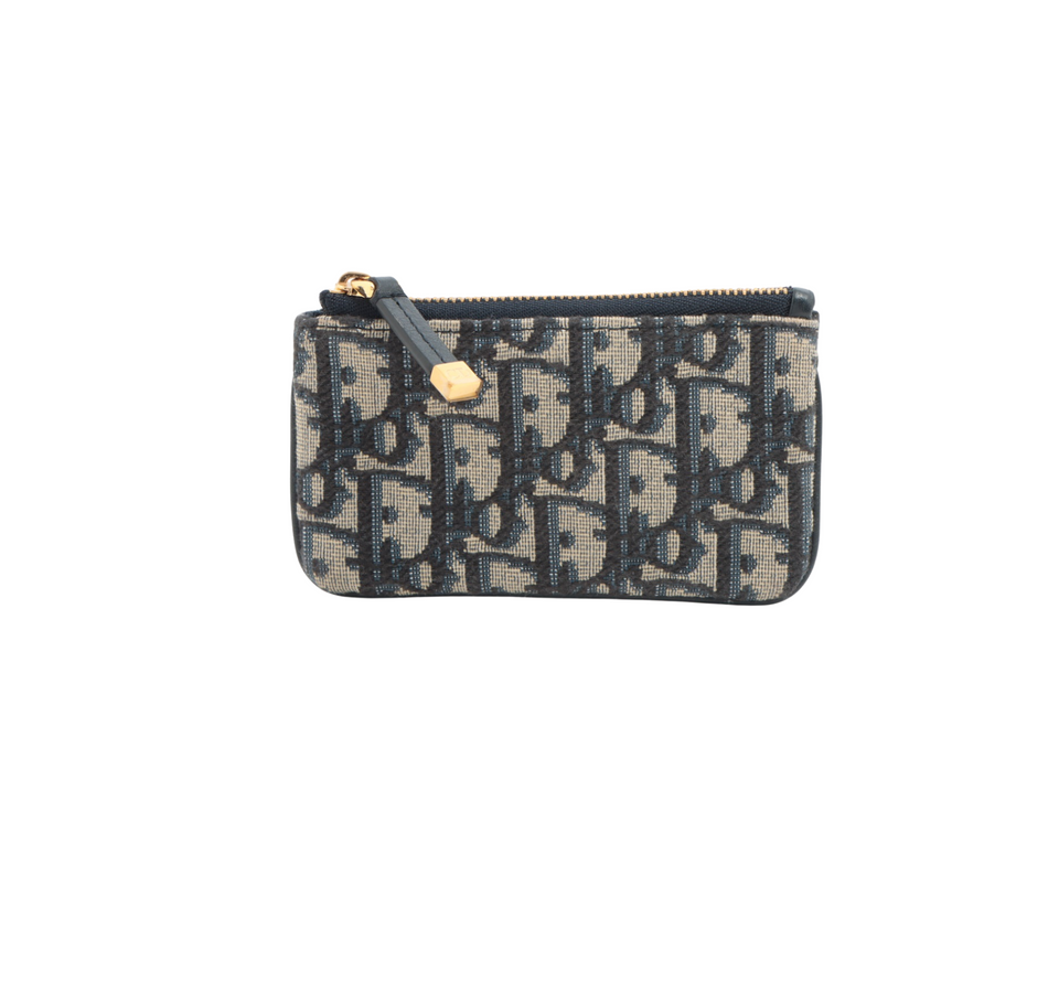 Dior Oblique Navy Canvas Key Pouch