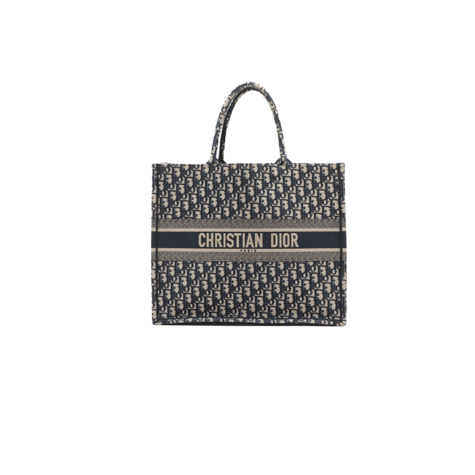 Christian Dior Large Navy Oblique Book Tote Bag