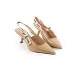 Christian Dior J'aDior Slingback Patent Beige Size 37.5 Heels