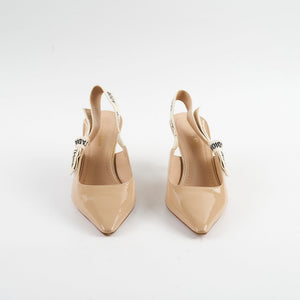 Christian Dior J'aDior Slingback Patent Beige Size 37.5 Heels