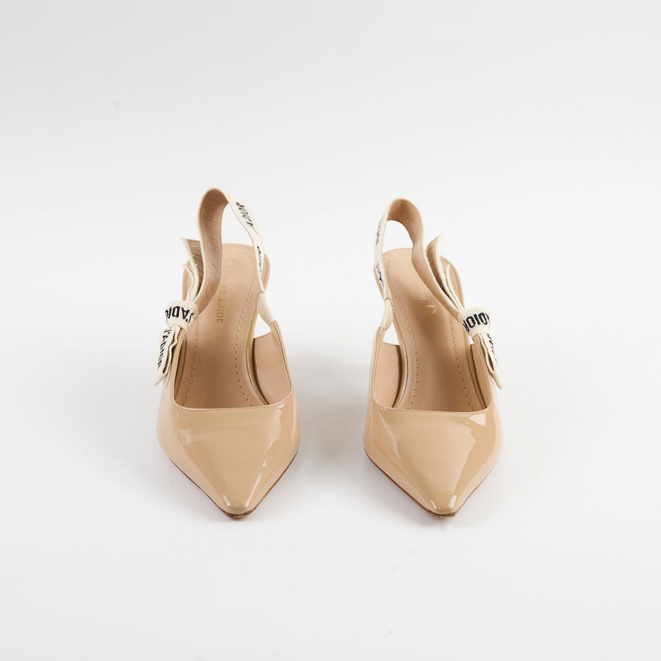 Christian Dior J'aDior Slingback Patent Beige Size 37.5 Heels