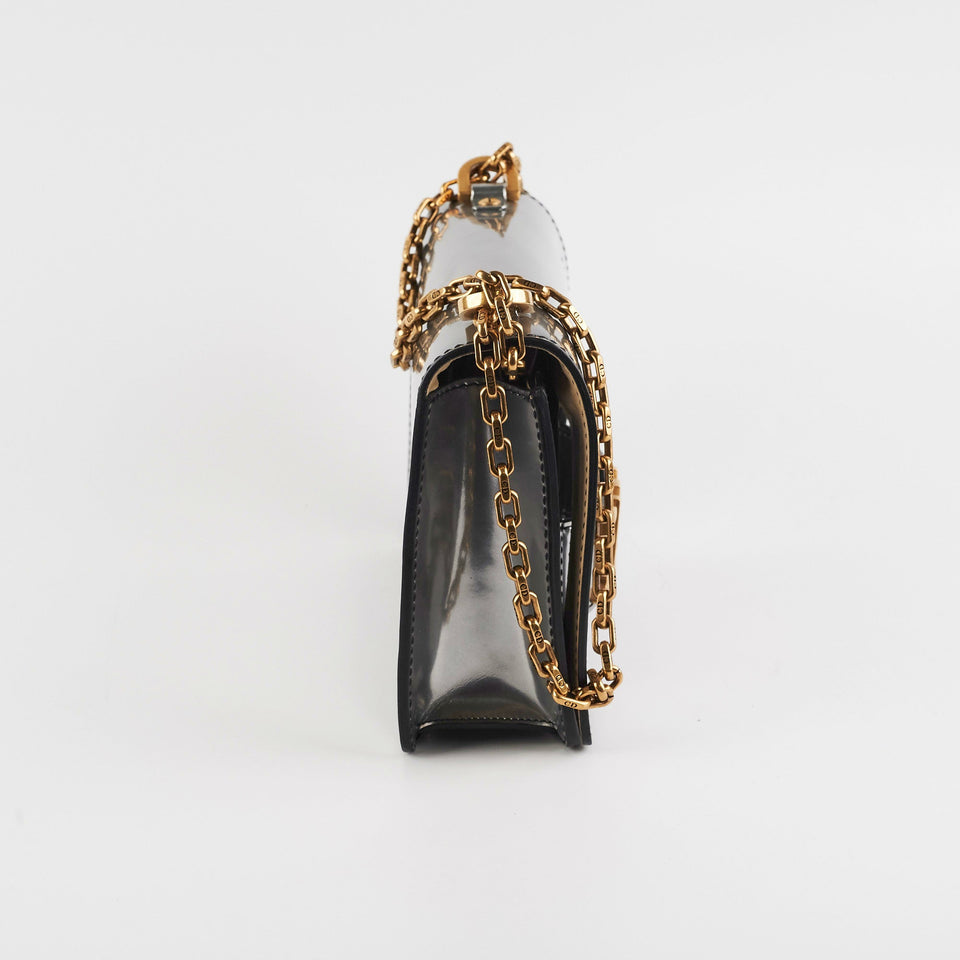 Dior J'ADior Metallic Silver Patent Leather Medium