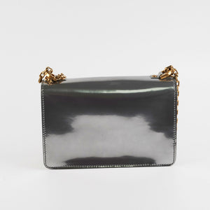 Dior J'ADior Metallic Silver Patent Leather Medium