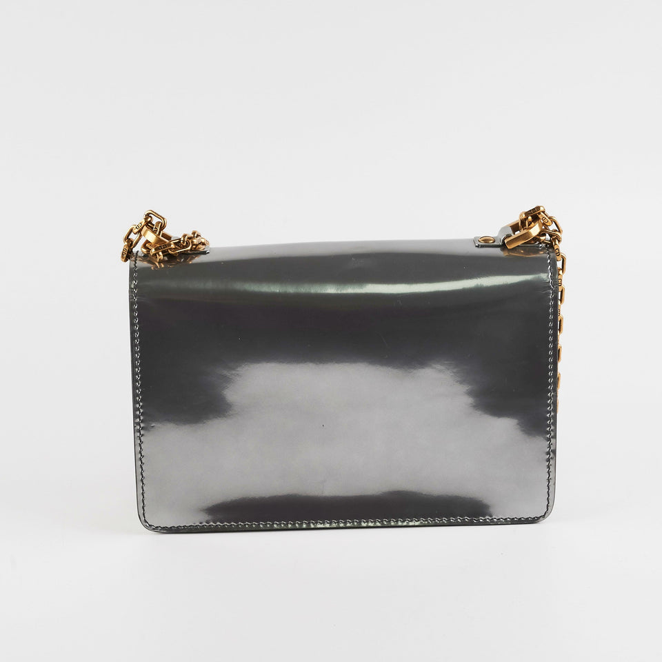 Dior J'ADior Metallic Silver Patent Leather Medium