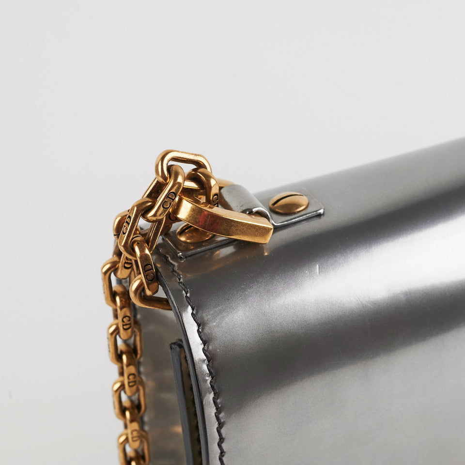 Dior J'ADior Metallic Silver Patent Leather Medium