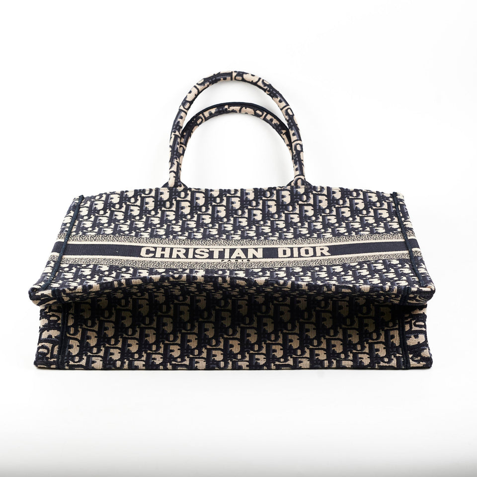 Christian Dior Book Tote Large Oblique Navy