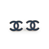 Chanel CC Logo Earrings Blue