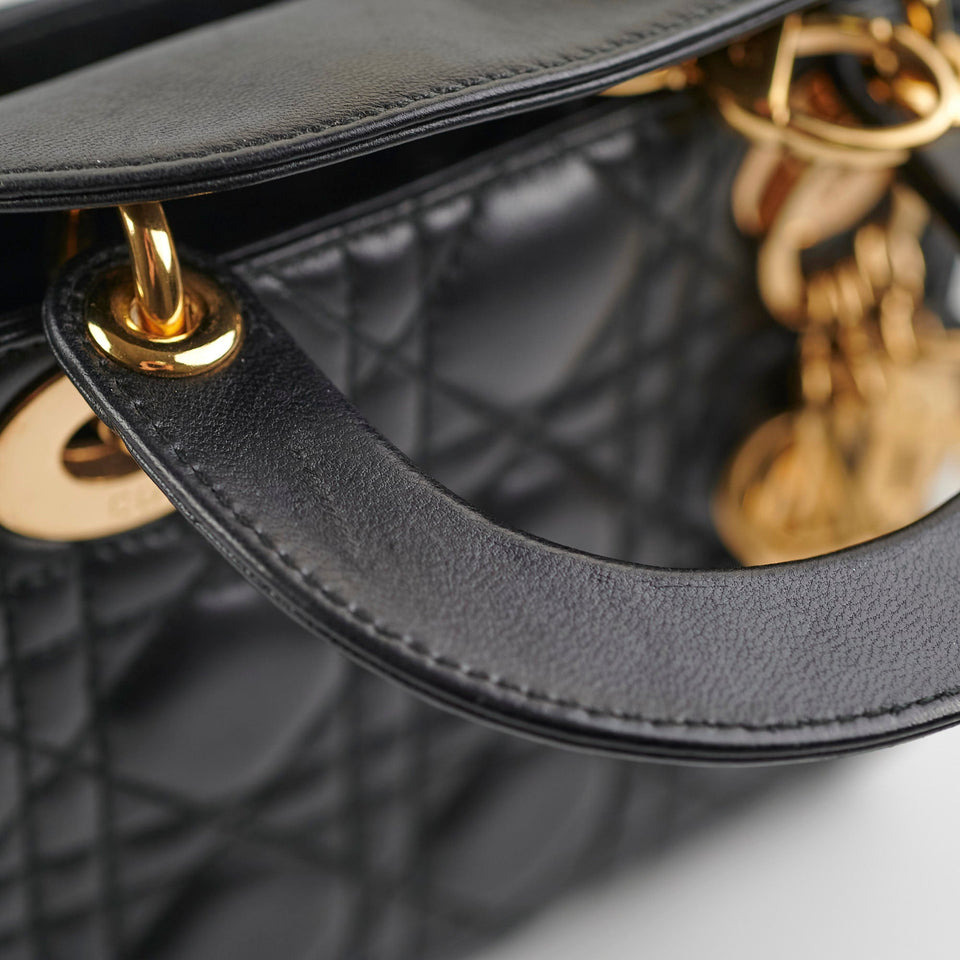 Christian Dior Mini Lady Dior Lambskin Black