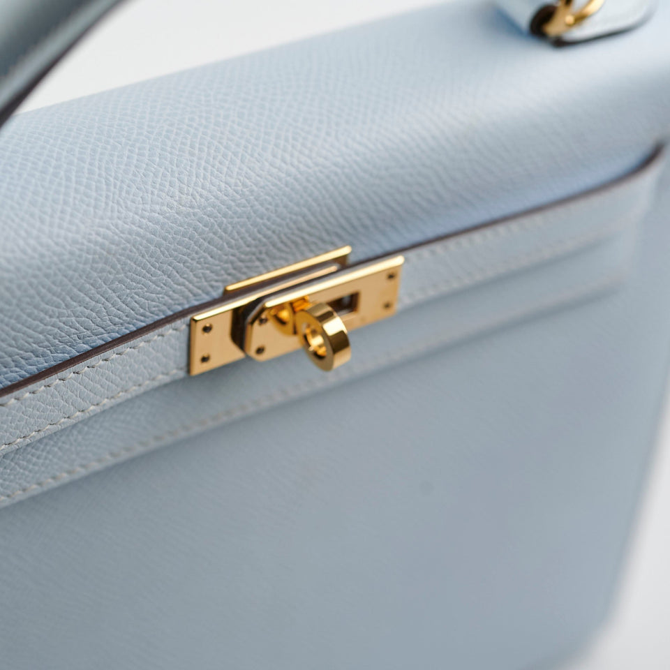 Hermes Kelly 25 Blue Brume GHW Epsom - Y Stamp