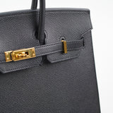 Hermes Birkin 25 Sellier Epsom Noir - U Stamp