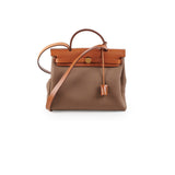 Hermes Herbag 31 Canvas Etoupe-Dune/Fauve - U Stamp