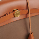 Hermes Herbag 31 Canvas Etoupe-Dune/Fauve - U Stamp