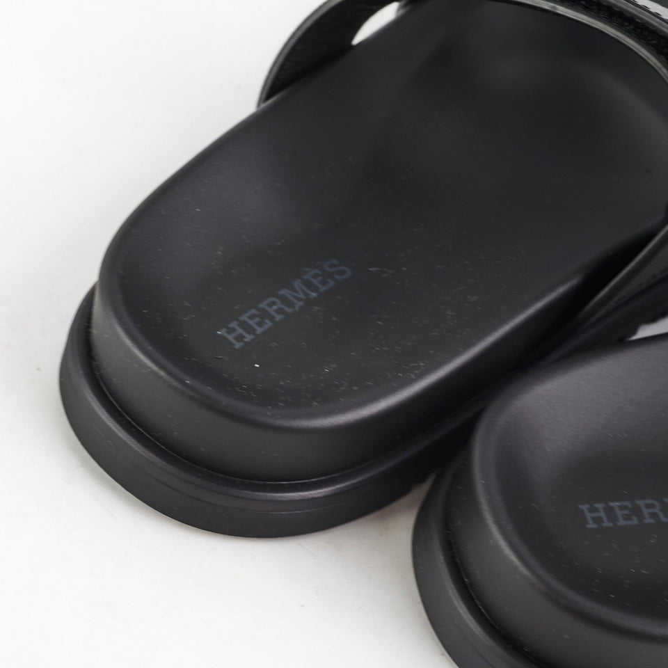 Hermes Chypre Sandals Size 36 Noir