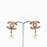 ITEM 10 - Chanel CC Logo Pearl Drop Earrings