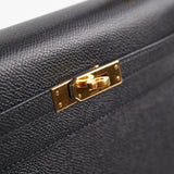 Hermes Kelly 25 Epsom Noir Stamp X