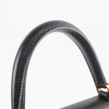 Hermes Kelly 25 Epsom Noir Stamp X