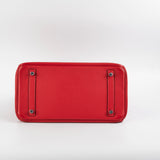 Hermes Birkin 30 Red Clemence- Q Square Stamp