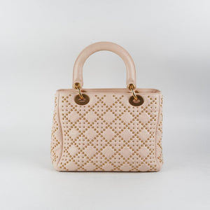 Christian Dior Medium Lady Dior Beige Studded