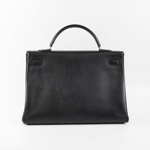 Hermes Kelly 40 Black Ardennes D Stamp (2000)