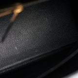 Hermes Kelly 40 Black Ardennes D Stamp (2000)